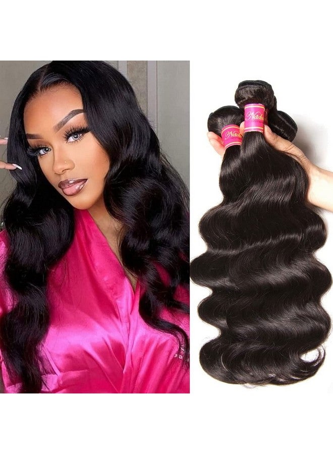 Nadula Hair 12A Brazilian Body Wave Virgin Human Hair 3 Bundles 14 16 18 100% Unprocessed Brazilian Wavy Human Hair Weave Extensions For Black Women Natural Color - Image 2