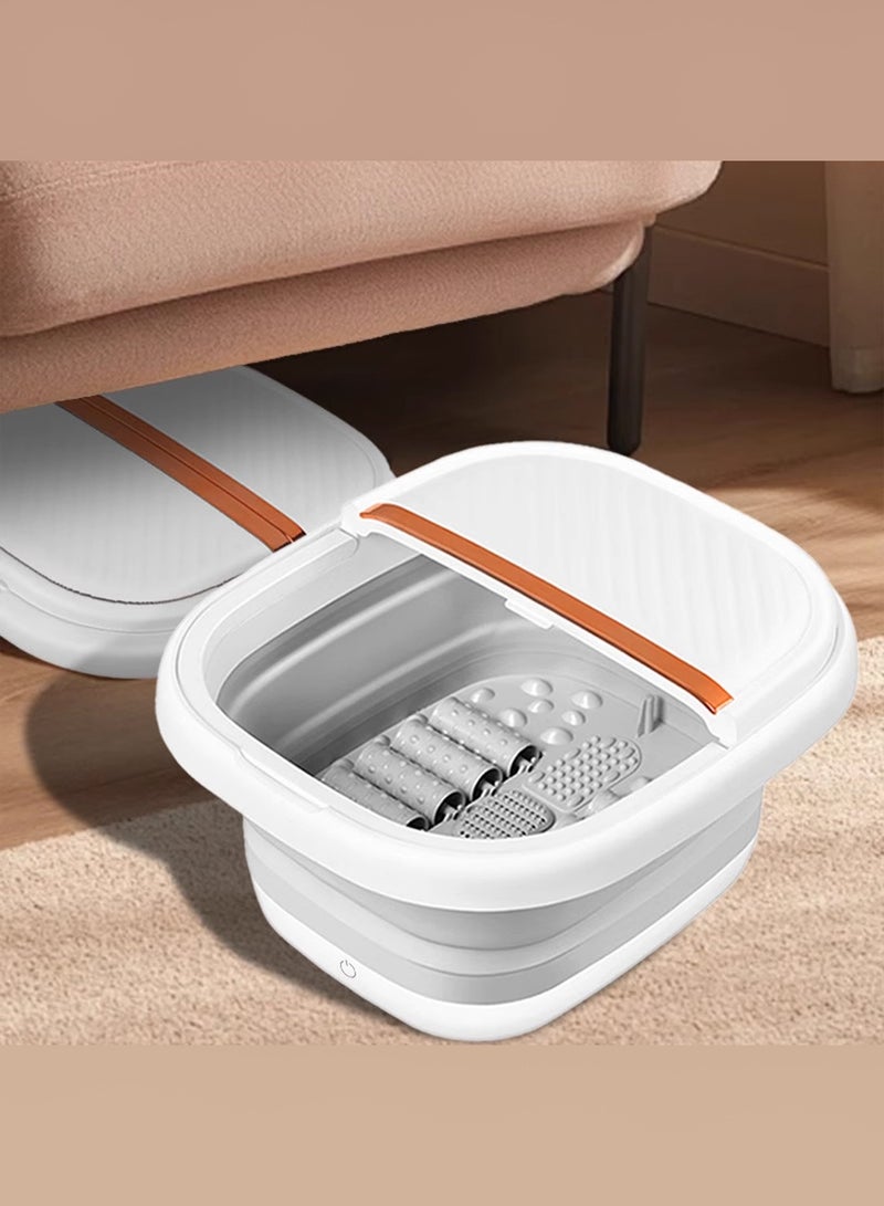 MARGOUN Electric Roadable Foot Spa Infrared Vibrating Bath Massager Soothing Rollers Collapsible Foot Spa Bath Pedicure with Heat / White - Image 5