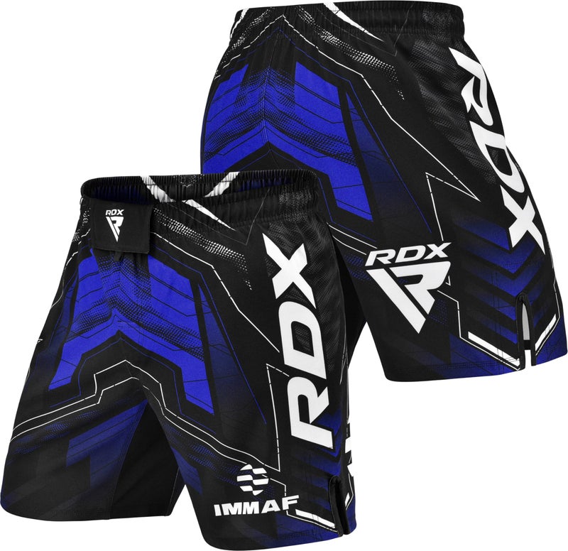 RDX IMMAF Approved MMA Shorts Side Slits Design Suitable for MMA Boxing Muay Thai Kickboxing Gym Workout Blue - Image 2