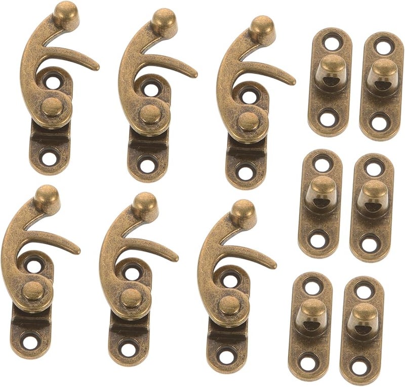 Antique Alloy Hasp Latch 6pcs for Vintage Wooden Jewelry Toolboxes Secure Locking - Image 2