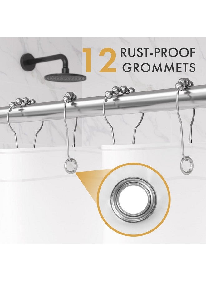 AmazerBath AmazerBath Shower Curtain Liner 2 Pack, 72 x 96 Inches Extra Long PEVA Plastic Shower Liner with Heavy Duty Stones and 12 Rustproof Metal Grommet, Lightweight Waterproof Shower Curtain - White  - Image 2