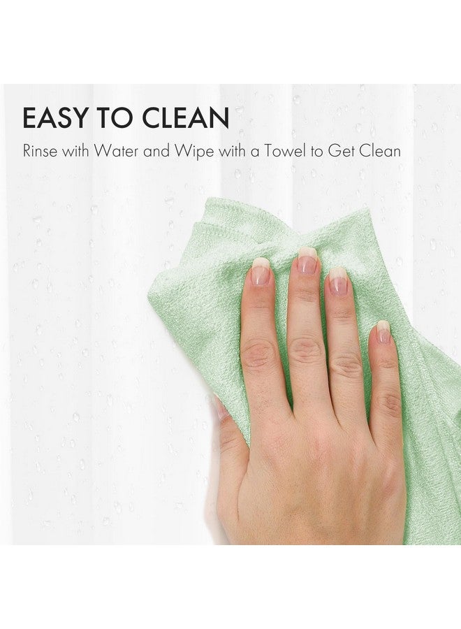 AmazerBath AmazerBath Shower Curtain Liner 2 Pack, 72 x 96 Inches Extra Long PEVA Plastic Shower Liner with Heavy Duty Stones and 12 Rustproof Metal Grommet, Lightweight Waterproof Shower Curtain - White  - Image 5