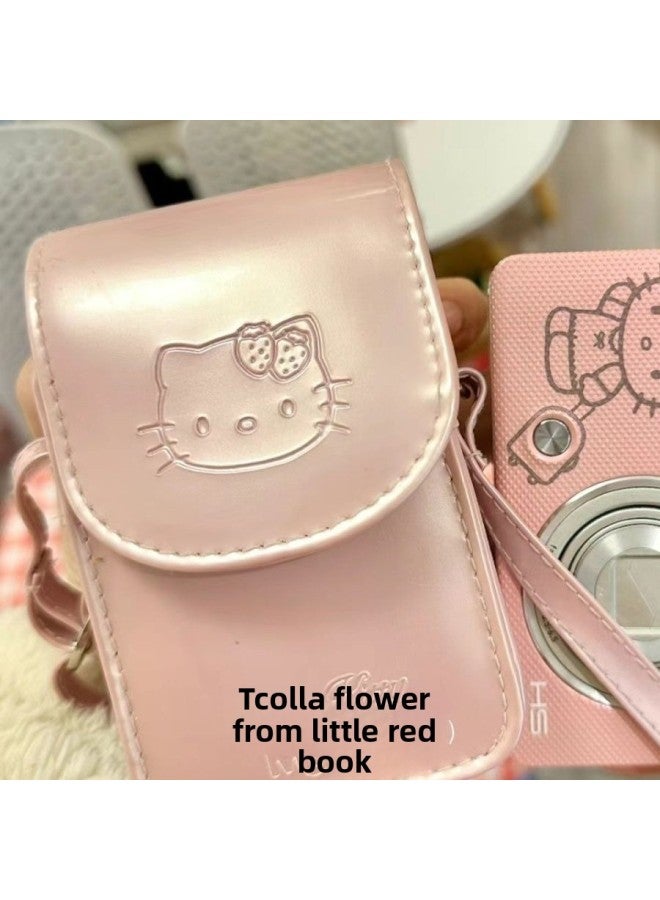 Hello Kitty Camera Bag For Sony Black Card M7 CCD Cute Crossbody Shoulder Bag-Color:black Melody-Dimensions:11.5*7.5*3.7CM  - Image 2