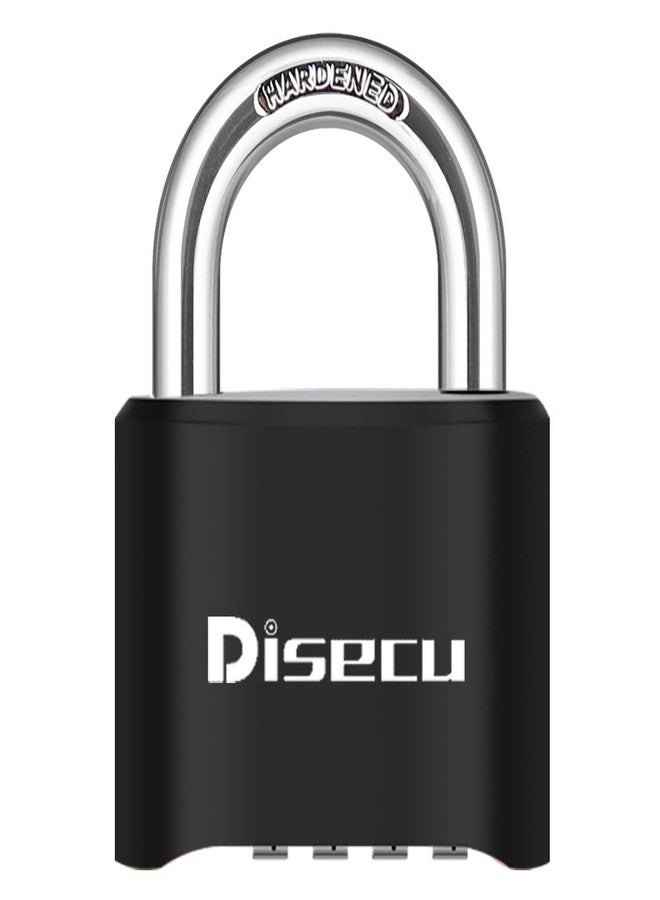Disecu 1 Pack disecu Heavy Duty 4 Digit Combination Lock, Outdoor Waterproof Padlock for School Gym Locker, Storage Unit, Fence, Gate, Toolbox (Black) - Image 1