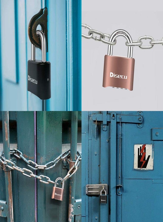 Disecu 1 Pack disecu Heavy Duty 4 Digit Combination Lock, Outdoor Waterproof Padlock for School Gym Locker, Storage Unit, Fence, Gate, Toolbox (Black) - Image 5