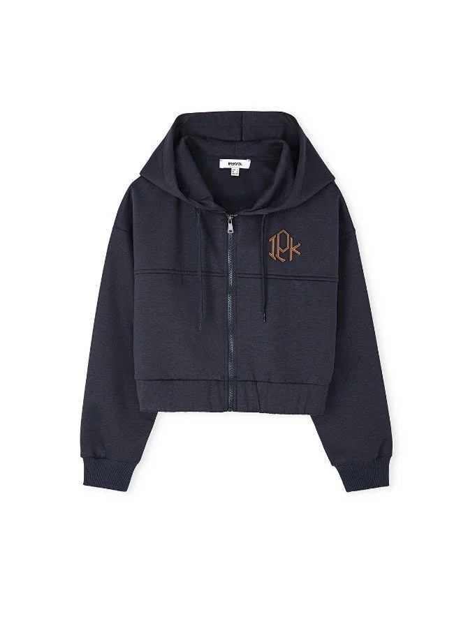 ابيكول سويت شيرت بتطريز شعار