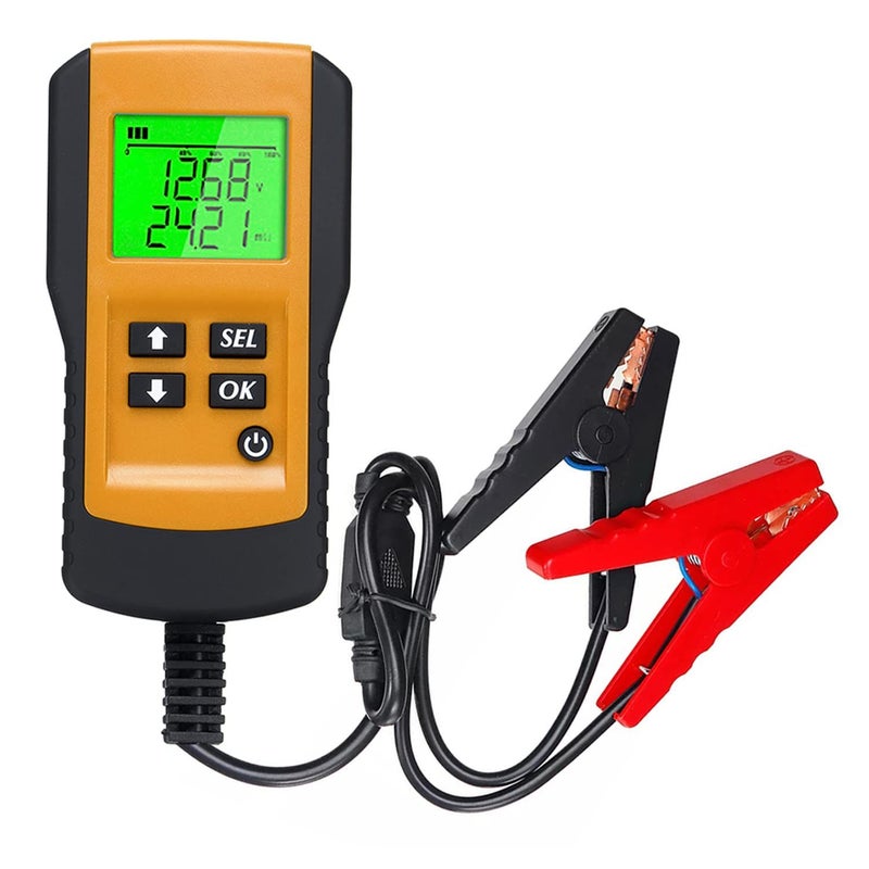 12V محلل اختبار تحميل بطارية السيارات، نطاق 100 إلى 9999 CCA مناسب للبطاريات المغمورة، AGM ذو اللوحة المسطحة، AGM الحلزوني، والبطاريات الجيلية، شاشة عرض LCD من مادة ABS. - Image 5
