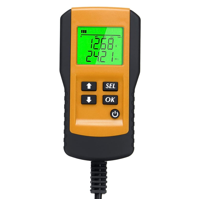 12V محلل اختبار تحميل بطارية السيارات، نطاق 100 إلى 9999 CCA مناسب للبطاريات المغمورة، AGM ذو اللوحة المسطحة، AGM الحلزوني، والبطاريات الجيلية، شاشة عرض LCD من مادة ABS. - Image 2