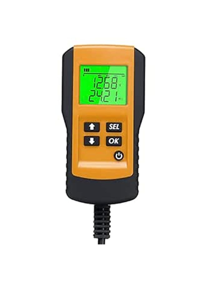 12V محلل اختبار تحميل بطارية السيارات، نطاق 100 إلى 9999 CCA مناسب للبطاريات المغمورة، AGM ذو اللوحة المسطحة، AGM الحلزوني، والبطاريات الجيلية، شاشة عرض LCD من مادة ABS. - Image 1