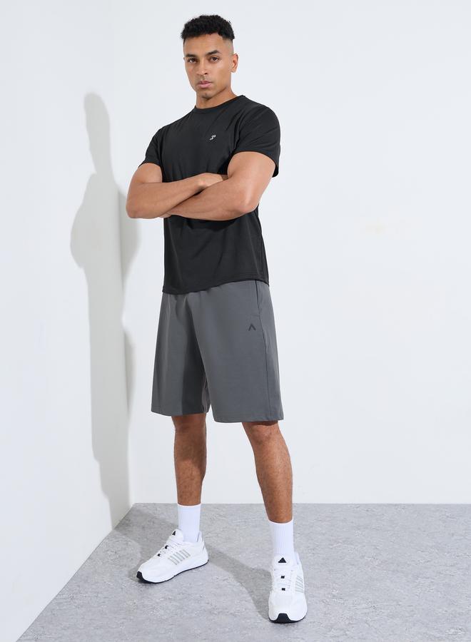 Styli Grey Activewear Sports Shorts with Drawstring - Image 2