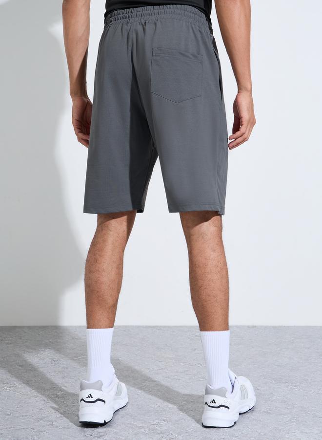 Styli Grey Activewear Sports Shorts with Drawstring - Image 4