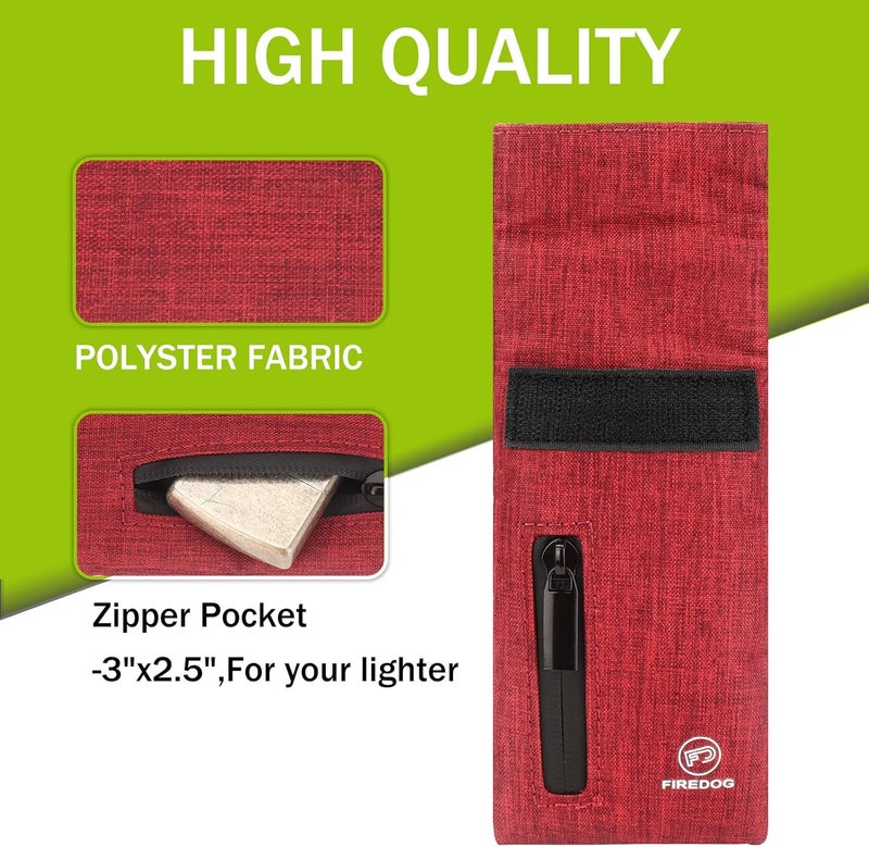 FIREDOG Smell Proof Bags, Carbon Lined Odor Proof Bag for Dog Tested 3"x6" Stash Travel Storage Pouch Pocket (Dark Red) - Image 2