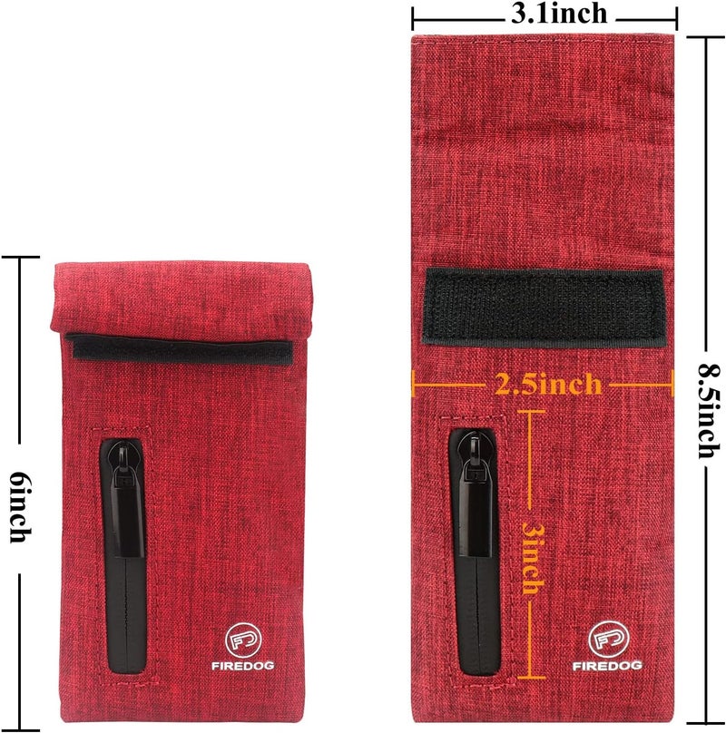FIREDOG Smell Proof Bags, Carbon Lined Odor Proof Bag for Dog Tested 3"x6" Stash Travel Storage Pouch Pocket (Dark Red) - Image 5