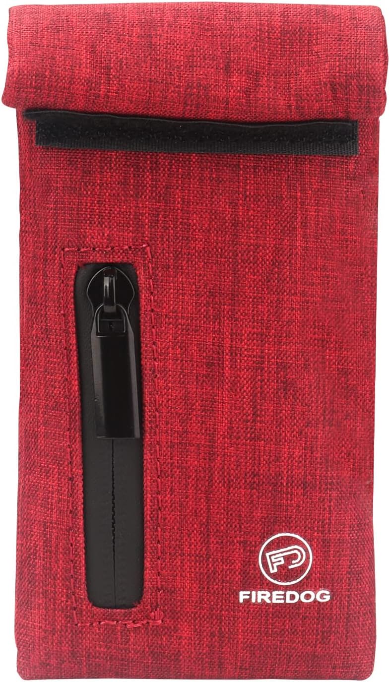 FIREDOG Smell Proof Bags, Carbon Lined Odor Proof Bag for Dog Tested 3"x6" Stash Travel Storage Pouch Pocket (Dark Red) - Image 1