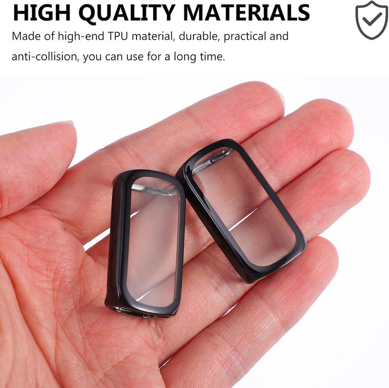 2 Pcs Flexible TPU Watch Protector Cover for Luxe Smartwatch Full Protective Case with Precise Cutouts Scratch-Resistant and Easy Installation in Electroplated Black - Image 5