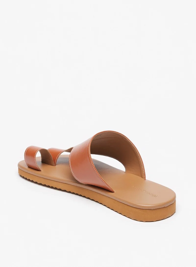 shoexpress Solid Slip On Arabic Sandals with Toe Ring