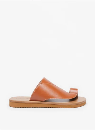 shoexpress Solid Slip On Arabic Sandals with Toe Ring