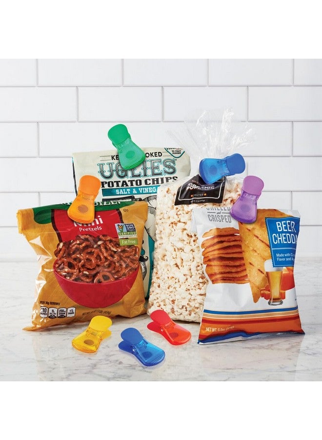 Farberware Heavy Duty 6 Piece Wide Bag Clip Set, Assorted Colors Magnetic Food Sealing Clips for Chips, Snacks and Organization - Image 1