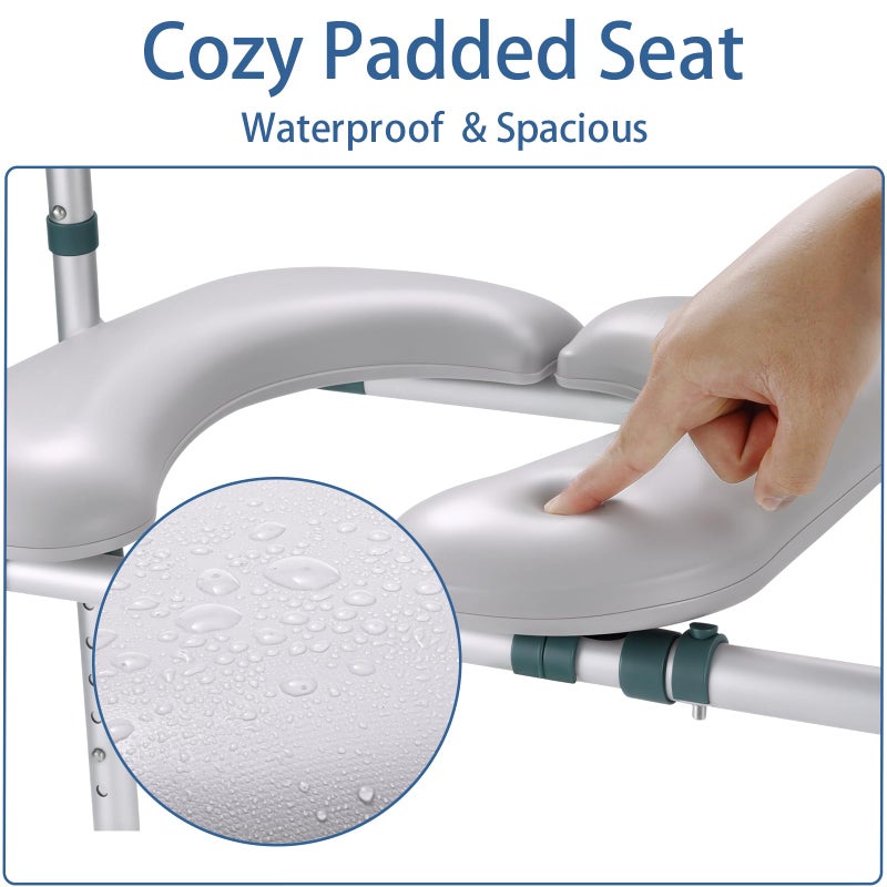 Xentrawave Raised Toilet Seat with Handles, Toilet Seat Riser for Seniors with Adjustable Height & Width, 400lb Cozy Padded Elevated Toilet Seat for Elderly, Handicap and Disabled, Fit Any Toilet - Image 5
