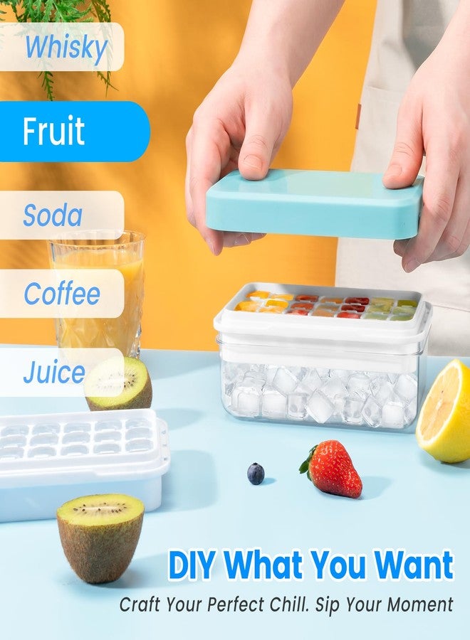 PHINOX Ice Cube Tray with Lid and Bin, PHINOX 56 pcs Ice Trays for Freezer, Ice Cube Trays for Freezer with 2 trays, Container, Lid & Ice Scoop, BPA Free - Image 5