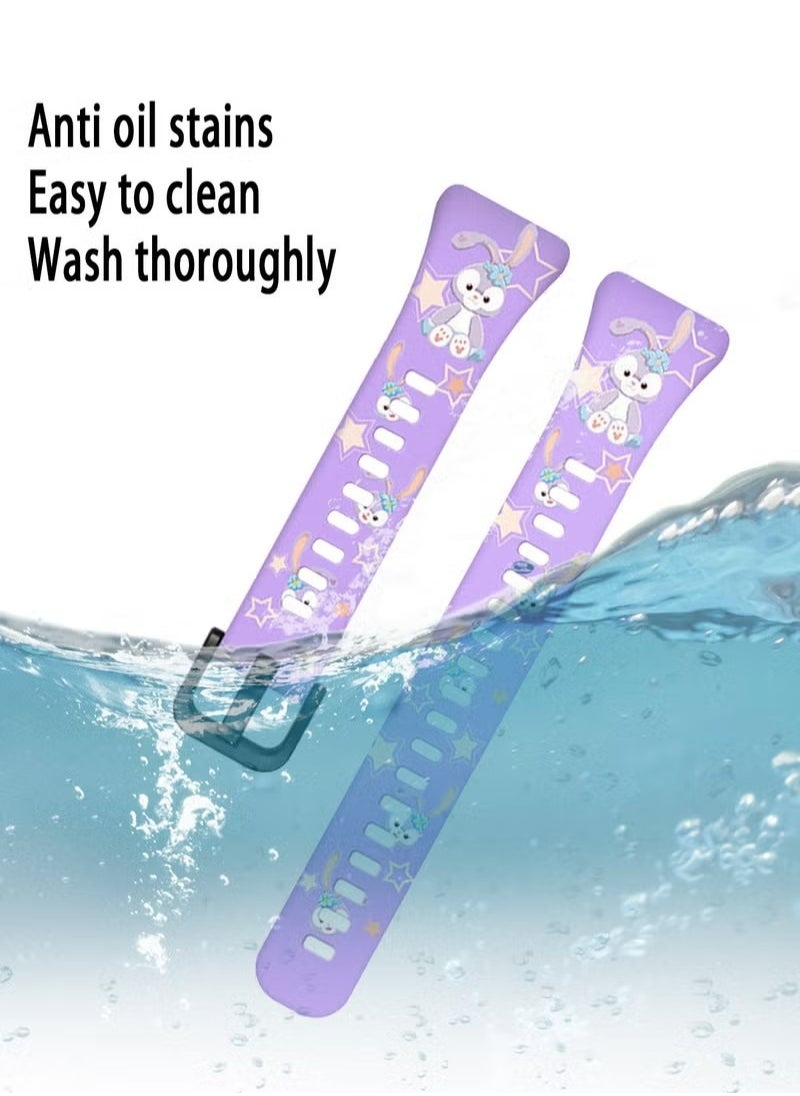 X-level Compatible with Honor Band 6/7 Huawei Band 6/6 Pro Lovely Cartoon Band Lovely Style Replacement Strap Soft Silicone Chic Cartoon Design Pattern Sports Bands for Honor Band 6/7 Huawei Band 6/6 Pro  - Image 3