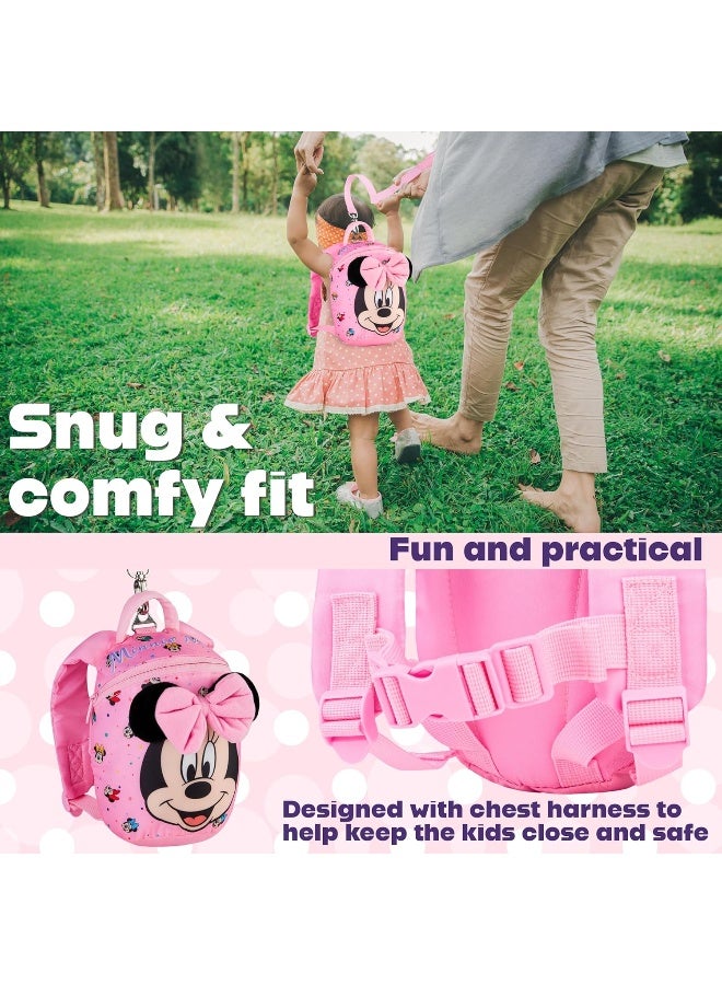 Disney Toddler Backpack with Reins, Minnie Mouse Backpack Reins for Kids - Image 3