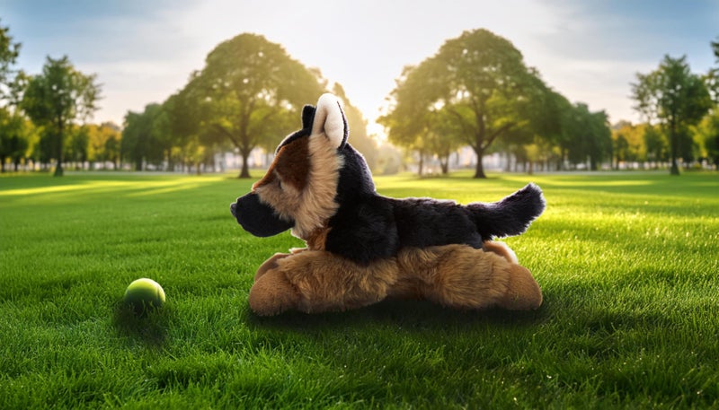 Zappi Co German Shepherd Plush Toy (28cm) - Faithful, Cuddly Dog, Eco-Friendly, Great for Playful Children, 100% Recycled Material - Image 2