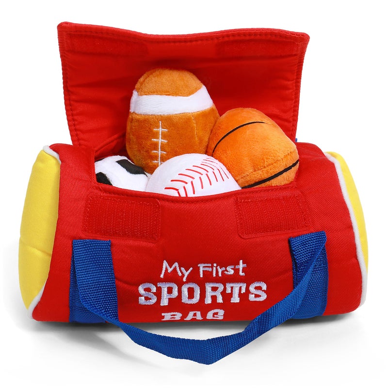 GUND Baby GUND My First Sports Bag Stuffed Plush Playset, Baby Gift Toys for Boys and Girls Ages 1 & Up, 5 Piece, 8" - Image 2