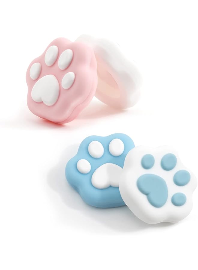 ECVV 4Pcs Cat Paw Thumb Grip Caps Soft Silicone Joystick Cover For Joy Con Controller Cute Cat Paw Shape Replacement Thumb Grip Covers Compatible With Nintendo Switch & Switch Lite - Image 5