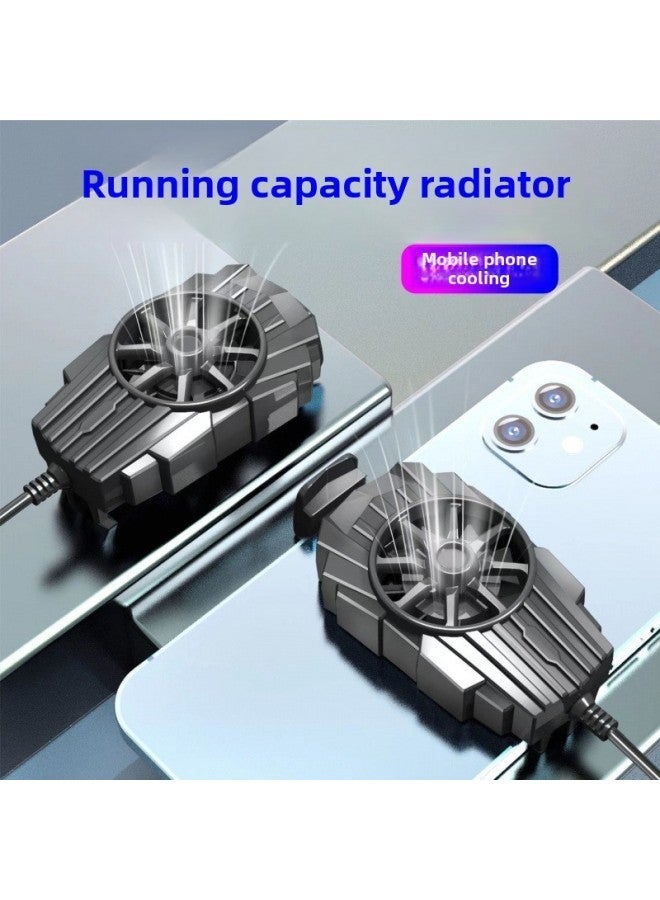Wireless Cooling Artifact Rechargeable Dual Fan Mobile Phone Radiator Mute E-sports Game Live Air Cooling-Colour:Old Model [single Core Small Volume] Plug-in + Finger Cot  - Image 1