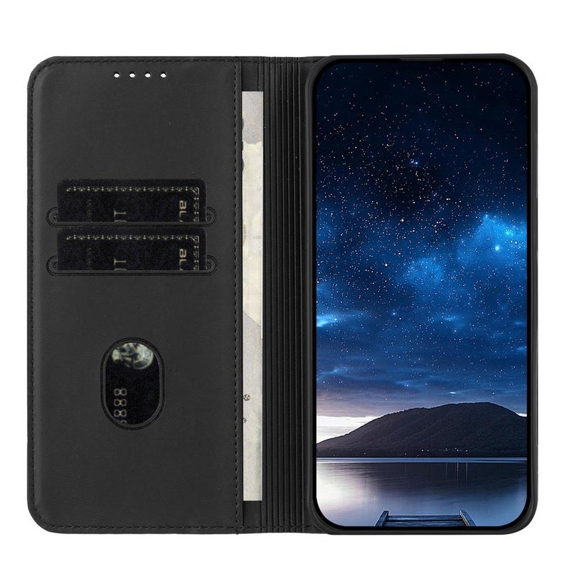 HuHa Case Cover For Infinix Note 50x Strong Magnetic Frosted Flip Leather Phone Case(Black) - Image 3