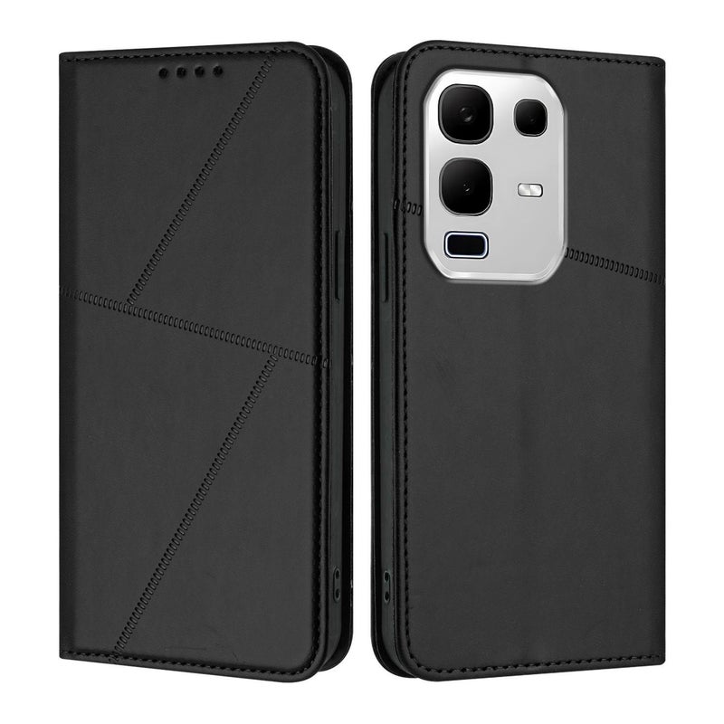 HuHa Case Cover For Infinix Note 50x Strong Magnetic Frosted Flip Leather Phone Case(Black) - Image 1