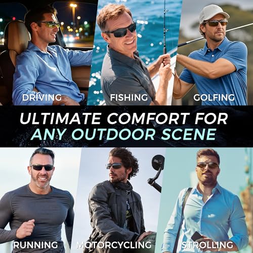 SUNGAIT Men's HD Polarized Sunglasses for Driving Fishing Cycling Running Metal Frame UV400 SGT177-QBL - Image 2