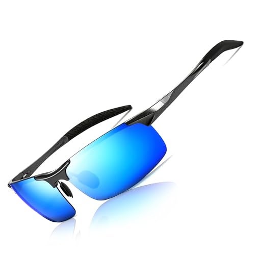 SUNGAIT Men's HD Polarized Sunglasses for Driving Fishing Cycling Running Metal Frame UV400 SGT177-QBL - Image 1