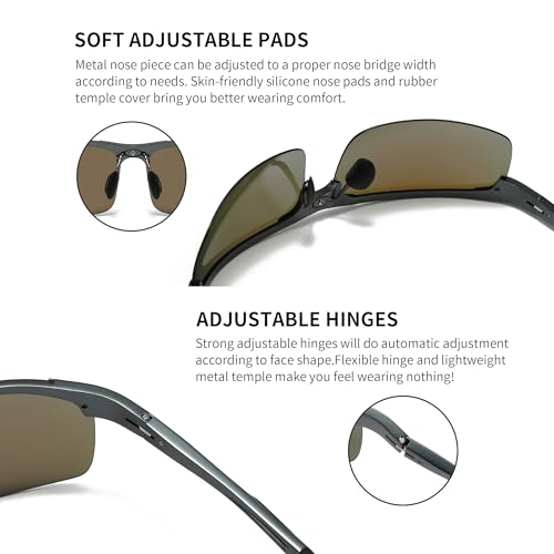 SUNGAIT Men's HD Polarized Sunglasses for Driving Fishing Cycling Running Metal Frame UV400 SGT177-QBL - Image 5