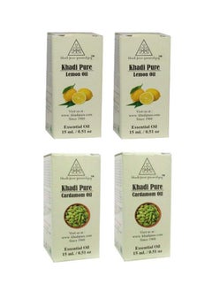 Khadi Pure Cardamom & Lemon Essential Oil 15 Ml (Pack Of 4)  - Image 1