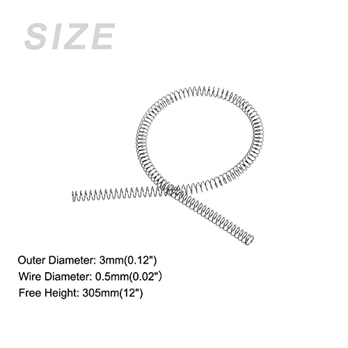 METALLIXITY Compression Springs (0.5x3mm OD,305mm Free Length) 304 Stainless Steel Extension Spring - for Shop Home Repairs, DIY Projects, Silver Tone - Image 2