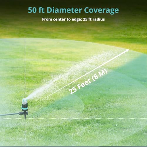 QUOBAS 360° Rotating Sprinkler for Yard, 4 Spray Modes with Mist & Shower, Heavy Duty Metal Spike Lawn Sprinkler for Garden Plants, Flower Bed, Outdoor Yard, Patio - Image 4