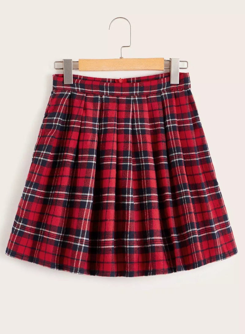 Tartan Plaid Pleated Skirt  - Image 1