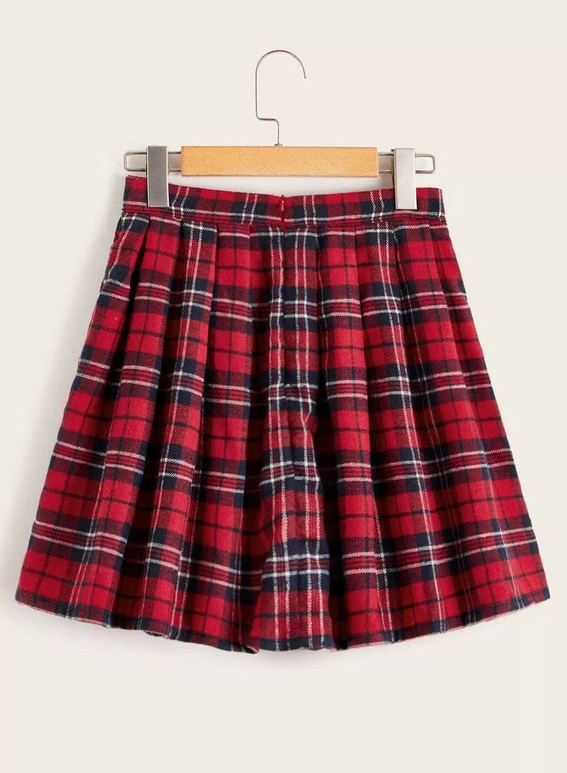 Tartan Plaid Pleated Skirt  - Image 2