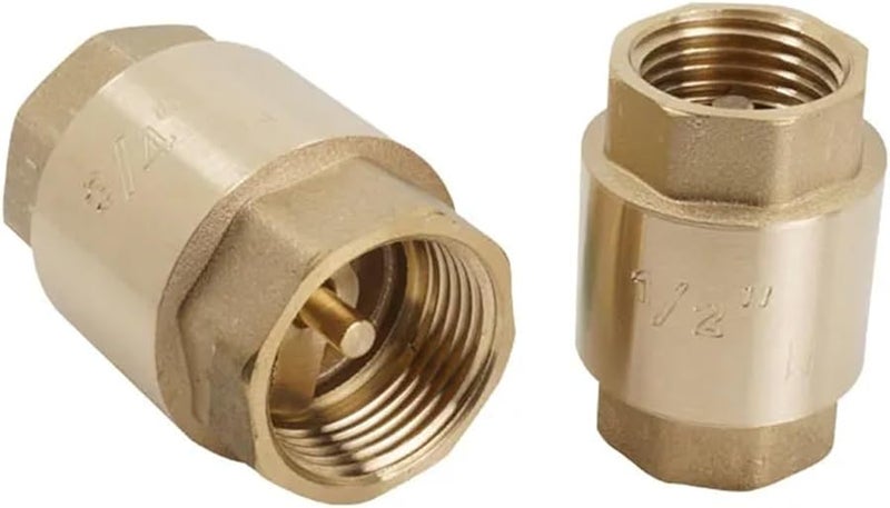 صمام فحص نحاسي أحادي الاتجاه في الخط، خيط أنثوي 3/4 بوصة، 5 قطع، للتحكم في الماء ومنع التدفق العكسي - Image 4