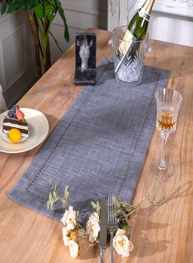 ARTABLE Lace Table Runners Rope Embroidery Dresser Scarf Retro Classic Pattern Flowers Natural Fabric Coffee Table Vintage Wedding Home Garden Holiday (Grey-3, 16 x 36 Inch) - Image 1