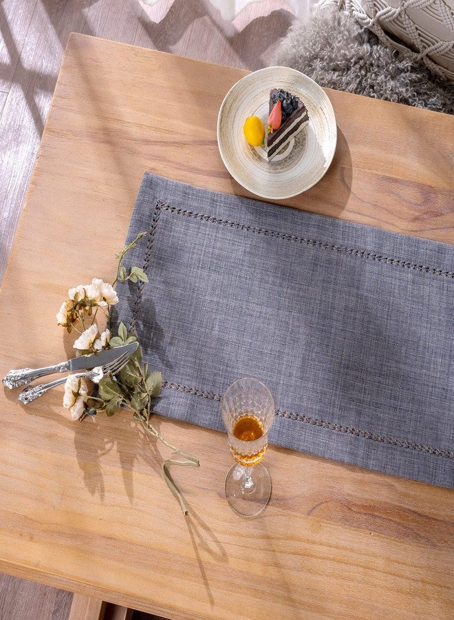 ARTABLE Lace Table Runners Rope Embroidery Dresser Scarf Retro Classic Pattern Flowers Natural Fabric Coffee Table Vintage Wedding Home Garden Holiday (Grey-3, 16 x 36 Inch) - Image 4