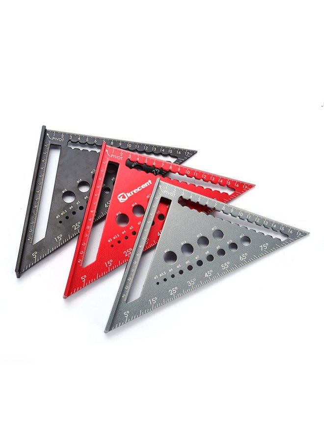 High-precision Triangle Square Right Angle 45-degree Thickened Large Aluminum Alloy Triangle Woodworking Special Angle Ruler Measuring Tool-Model:Gray 7-inch - Image 5