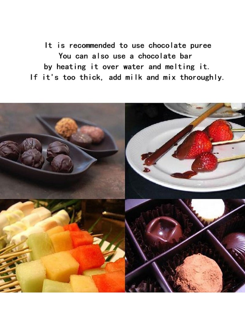 3-Tier Mini Chocolate Fountain, Red Electric Chocolate Fondue Machine, Removable & Easy to Clean, Steering Wheel Control, Perfect for Dipping Fruits, Desserts, Cheese, and Candy - Image 3