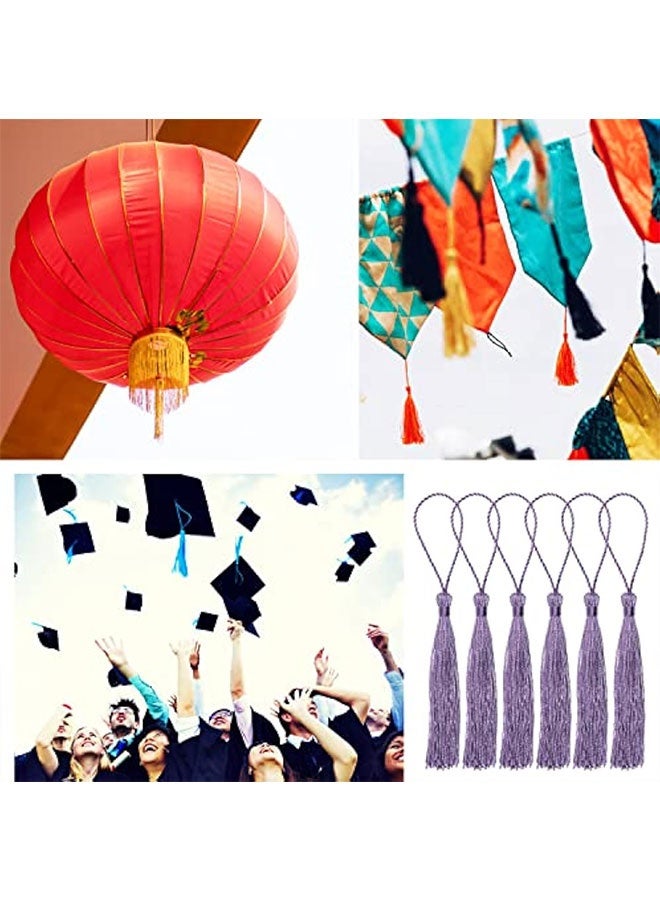 صغيرة الحريرية اليدوية صناعة ناعمة فلوسي علامة مرجعية مع حلقة الحبل لقراط المفاتيح صناعة المجوهرات، تذكارية، التخرج، خياطة الملابس، هدية علامة DIY مشاريع الحرف، 20PCS (أرجواني) - Image 5