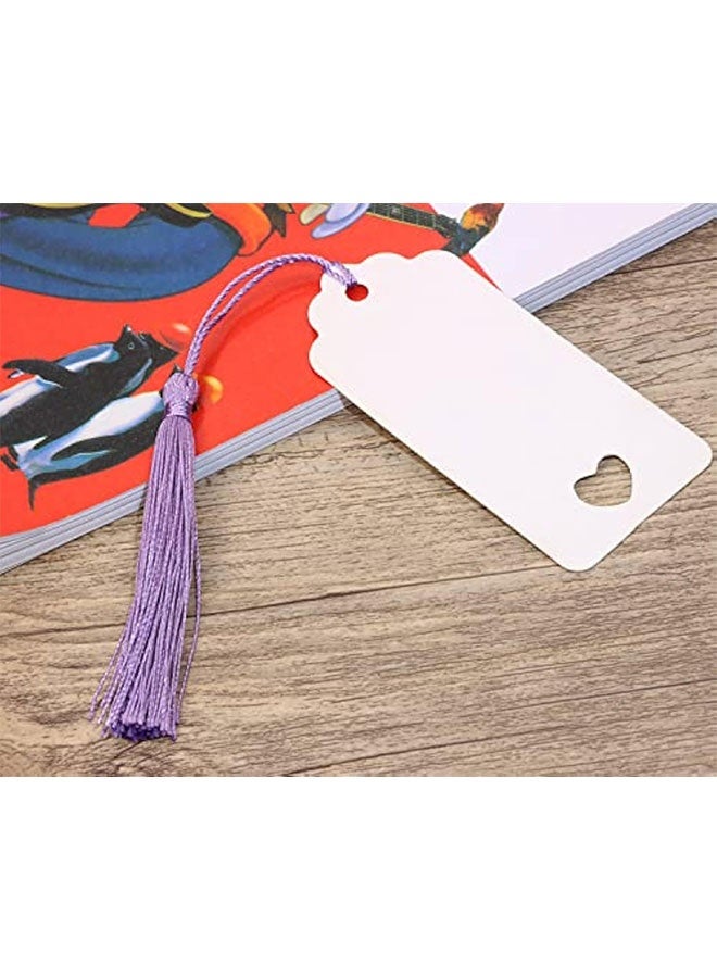 صغيرة الحريرية اليدوية صناعة ناعمة فلوسي علامة مرجعية مع حلقة الحبل لقراط المفاتيح صناعة المجوهرات، تذكارية، التخرج، خياطة الملابس، هدية علامة DIY مشاريع الحرف، 20PCS (أرجواني) - Image 4