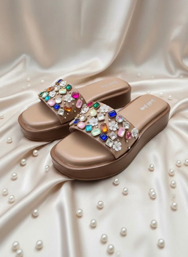 Sandal Stories SANDAL STORIES Embellished PU Party Flatform Sandals