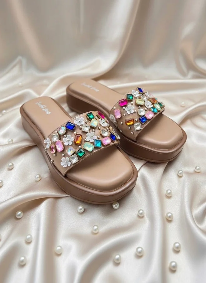 Sandal Stories SANDAL STORIES Embellished PU Party Flatform Sandals