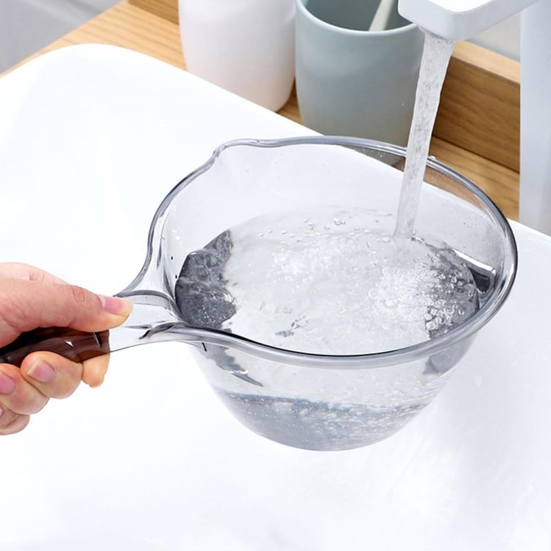 Unomor 2pcs Long Handle Plastic Water Scoop Ladle, Large Gray Bath and Kitchen Dipper for Hair Washing and Watering, Thick Sturdy Plastic Utensil for Home and Bathroom Use - Image 5